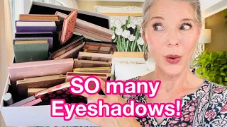 HUGE Eyeshadow Organization/Declutter...Creams, Crayons & SO many palettes | Tiny House Organization