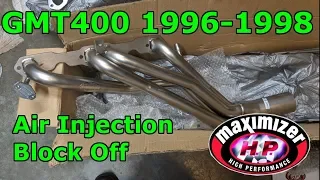 1996-1998 Chevy Truck/SUV Maximizer Long Tube Header Overview | Air Injection Block Off GMT400