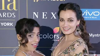 IIFA Awards 2017 Diya Mirza with RJ Malishka