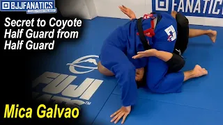 Secret to Coyote Half Guard from Half Guard Using Your Shoulder, NOT Elbow - Mica Galvao