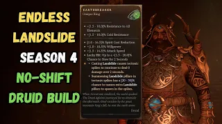 ENDLESS LANDSLIDE - No Shift Druid Build Guide Diablo 4 Season 4