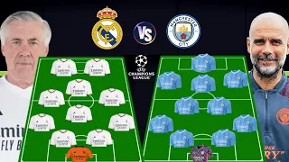 REAL MADRID VS MANCHESTER CITY HEAD TO HEAD PREDICTED LINE-UP 🔥 QUARTER FINAL UEFA CHAMPIONS LEAGUE