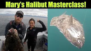 Mary's Halibut Masterclass! 40-60-50! Halibut Fishing Underwater Footage - Juneau, Alaska! AUG 2021