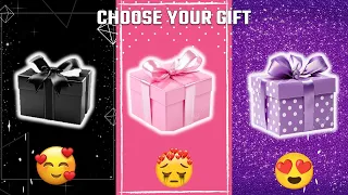 Choose your gift box 🎁 🖤 Black 💝 Pink 💜 Purple 🎊 3 gift box challenge 🌟