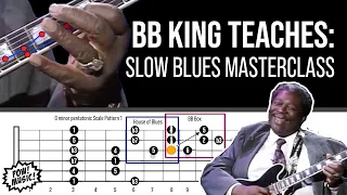 BB King Teaches How to Solo Over a Blues Progression! Animated Fretboard Guitar Lesson (fretLIVE)