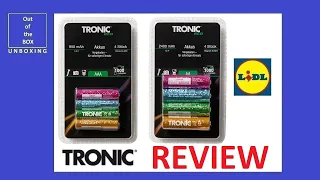 TRONIC® Set of 4 1.2 V rechargeable batteries UNBOXING REVIEW TEST (Lidl 1.2V 480mA AA AAA 190mA)