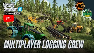 🔴 LIVE - Multiplayer Logging Crew - With @ArgsyGaming and Friends - FS22