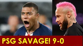 PSG DESTROYS 9-0 in friendly match Neymar and Mbappe SHOW