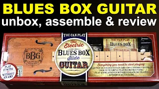 Blues Box Guitar, the BBG slide guitar. Unboxing, assembly & review.  cheap cigar box guitar.