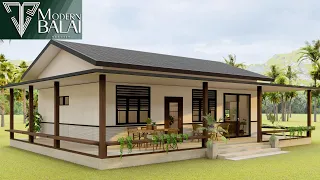 Simple House Design 3-Bedroom Small Farmhouse Idea | 9.5 x 13 Meters