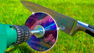 Sharpen Your Knife Like a Razor in 3 Minutes - DIY from a Compact Disc !