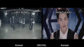 EXO 엑소 - Growl 으르렁 Music Video First and Second Version Comparison