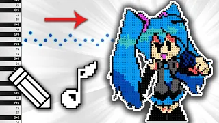 What HATSUNE MIKU Sounds Like on Piano - Draw and Listen - MIDI Art - How To Draw - Pixel Art - FNF