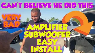 HOW TO ADD AMPLIFIER AND SUBWOOFER INSTALL IN A DODGE CHARGER THE EASY WAY