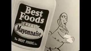 Vintage Old 1950's Best Foods Hellmann's Real Mayonnaise Commercial