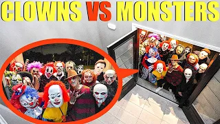 CLOWNS VS MONSTERS AT OUR HOUSE!! (THE END OF IT ALL)