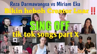 REACTION‼️SING-OFF TIK TOK SONGS PART X(Left and Right, Tak Ingin Usai, 8 Letters) vs Mirriam Eka