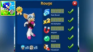 SONIC DASH ROUGE ALL LEVELS MAX UPGRADE GAMEPLAY