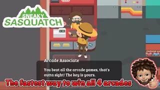 Sneaky Sasquatch - The fastest way to win all 4 arcades walkthrough