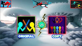 supreme duelist stickman 🇷🇺 original vs copy 😈🇧🇷 #animation #stickman #gaming #shorts