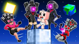 ATRAPADO en LA LUNA con LA FAMILA SPEAKERWOMAN 😱🔊 BEBÉ NOOB pero es  LA LUNA en MINECRAFT