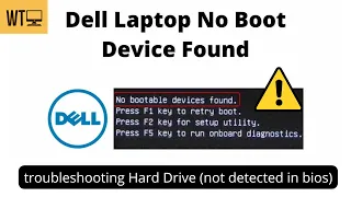 No Bootable Device Found ERROR on Dell laptop | boot device not found | hard disk is not detected