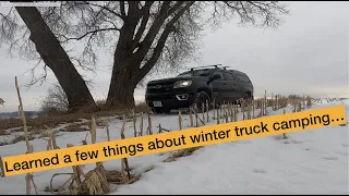 Solo Winter Truck camping, testing out the no build set up