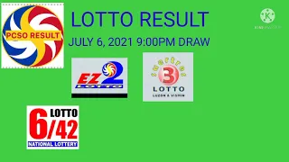 LOTTO RESULT JULY 6 ,2021 9PM DRAW