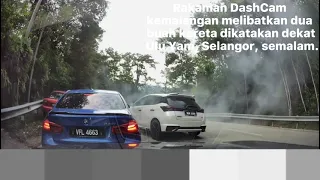 Rakaman DashCam kemalangan melibatkan dua buah kereta dikatakan dekat Ulu Yam, Selangor, semalam