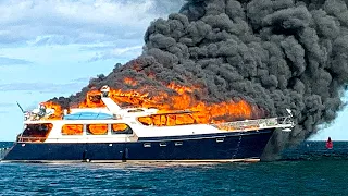 Inferno auf See: Luxusyacht brennt vor US-Küste vollkommen aus