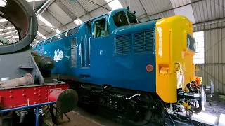 Newly painted Class 37 37264. Look round Grosmont MPD and boiler shop. Q6 63395.