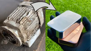 Scrapyard Motor Melt Down - Zinc Copper Aluminum - Trash To Treasure - ASMR Metal Melting BigStackD