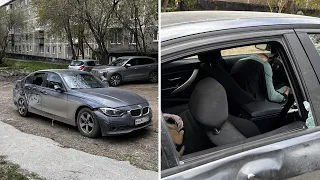 Пьяный заезд на BMW по двору