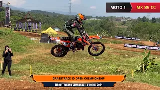 Aksi Freestyle M Athar 23 MX 85cc Grasstrack ID Open Championship 2024 Sirkuit Wanko Mijen Semarang
