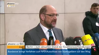 Statement von Martin Schulz zum aktuellen Stand der Koalitionsverhandlungen am 02.02.18