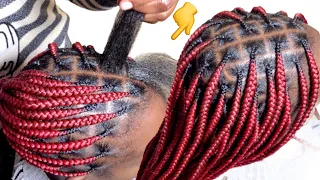 2-Different Ways To Begin Knotless Braids | Hide Hair on Coloured Braids Step by Step