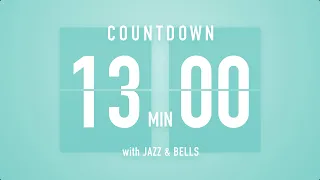 13 Minutes Countdown Timer Flip clock ♫ / +Jazz ☕️ + Bells 🔔