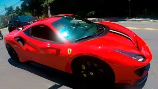 488 Pista Acelerando Forte Na Avenida Europa , 599 GTB , 570GT, 570s & F12 TDF Na Vitrine Da Ferrari