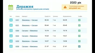 Розклад руху приміських поїздів Деражня 2020