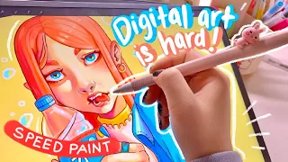 Digital Art Is HARD! Speedpaint + Voiceover ”Stay Hydrated”🧃