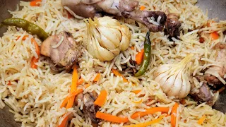 uzbek plov - signature dish of uzbekistan, rice pilaf chicken recipe , palov ,osh