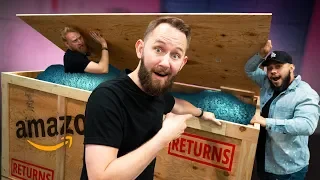 Unboxing a GIANT Amazon Return Crate Full of Tech Gadgets!