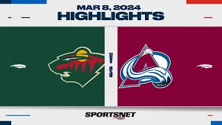 NHL Highlights | Wild vs. Avalanche - March 8, 2024