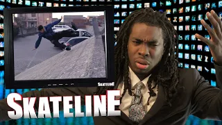 SKATELINE  Mark Suciu Soty Trip, Riley Hawk, Mark Gonzales, Brent Atchley, Ace Pelka Longest Slappy