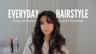 My new Hair Blowout Routine using Shark Flexstyle with naturally straight hair | Beginner friendly