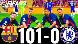 FIFA 23 - MESSI, RONALDO, MBAPPE, NEYMAR, ALL STARS | FC BARCELONA 101-0 CHELSEA  | UCL FINAL |