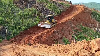 trator de esteira cortando caminho plantio de banana parte 4