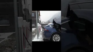 Tesla Supercharger Steg | Valais, Switzerland #Shorts