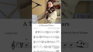 A Thousand Years #shorts #violin #violinlessons #learnviolin #sheetmusic #music #athousandyears