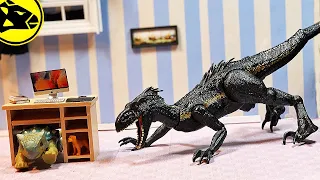 Indoraptor lurking in Bumpy's House | Jurassic world toys trex dinosaur mattel camp cretaceous
